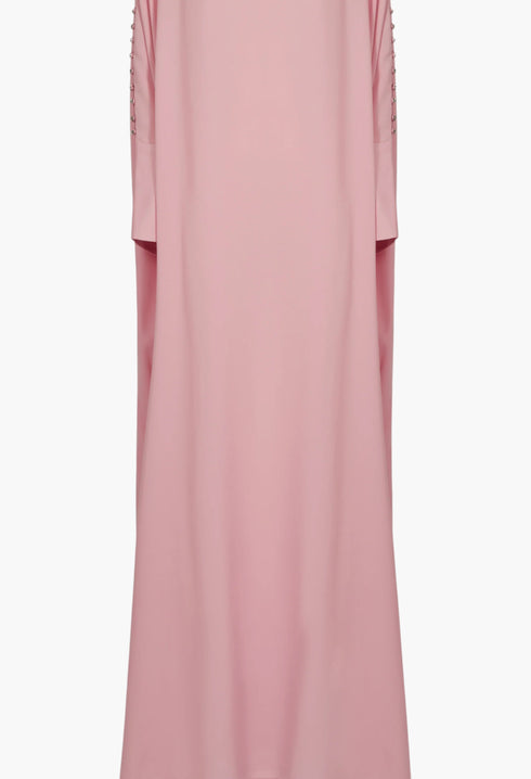 Mila Crystal Kaftan In Baby Pink